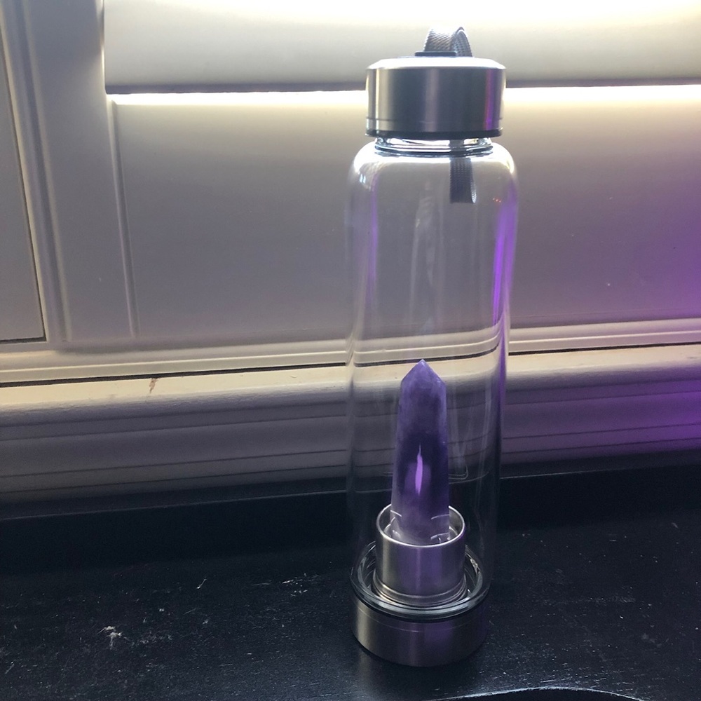 ❌SOLD❌Amethyst Crystal Water Bottle